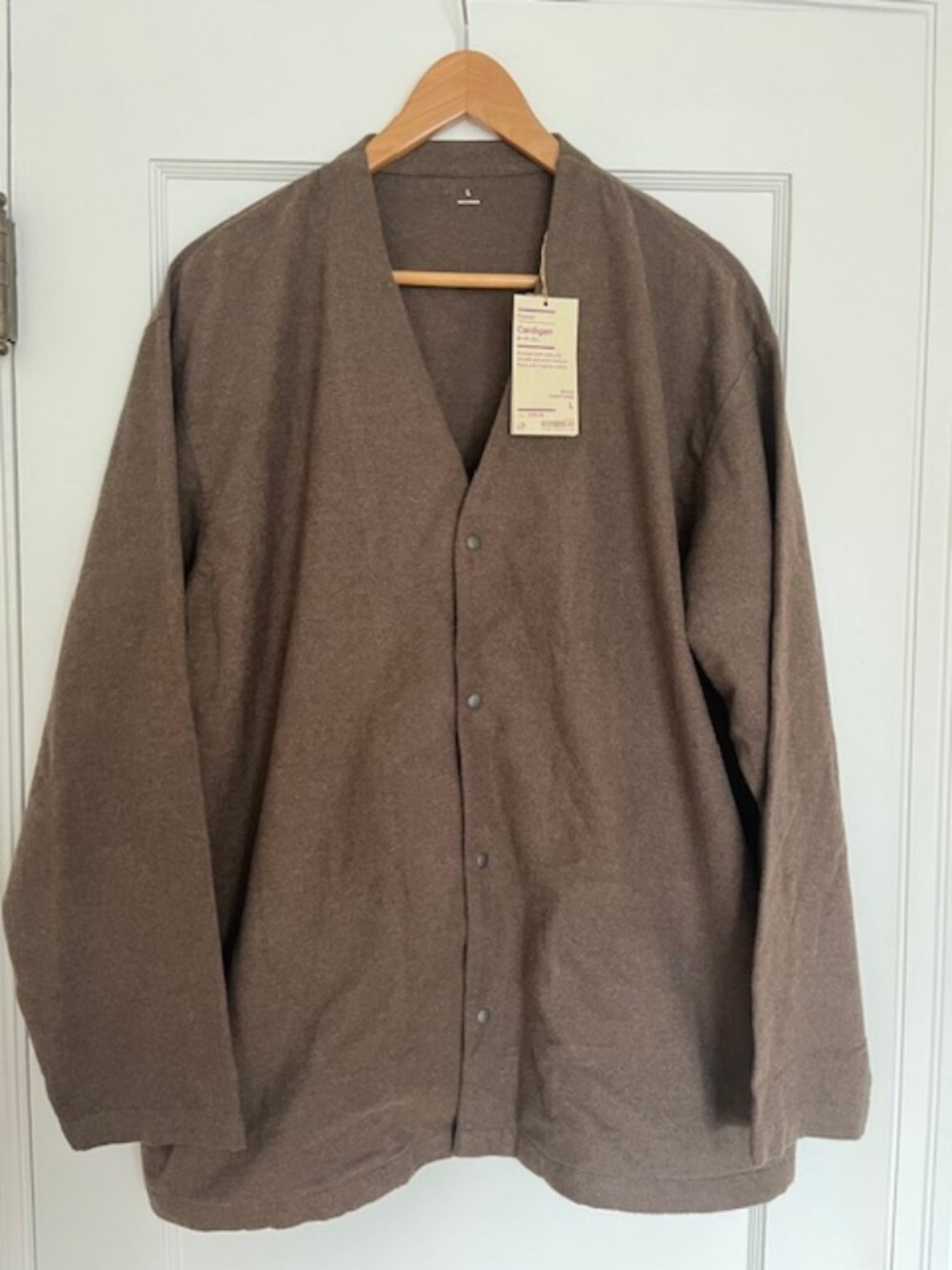 NWT Muji Double-brushed Flannel Cardigan | Size Large